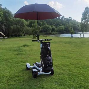 軽量折りたたみ式4輪電動ゴルフカートキックスクーターバッグホルダーアルミ20km/h最高速度150kg積載容量 - Product Image 3