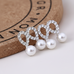 Set di orecchini lampadari moda donna Boho vendita calda all'ingrosso rosa lega d'oro con perla gioielli di tendenza - Product Image 1