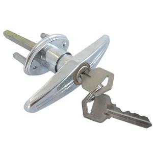 现代别墅车库棚门丁字手把锁，带钥匙ABS银 - Product Image 3