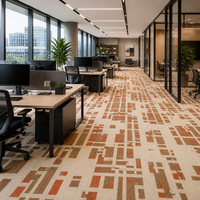 Kommerzielle Nylon-Bedruckte Teppichfliesen für Coworking-Räume Fleckresistent Terrakotta Modernes Gittermuster Bodenbelag
