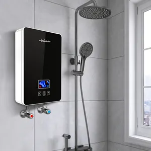 전체 블랙 좋은 가격 tankless 호텔 욕실 전기 뜨거운 220V 최고의 온수기 인스턴트