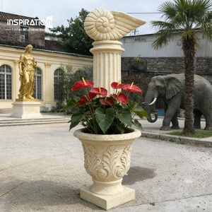 Macetero Decorativo de Piedra Prefabricada <span class=keywords><strong>para</strong></span> Vestíbulo de <span class=keywords><strong>Condominio</strong></span>, Macetero de Piedra Artificial <span class=keywords><strong>para</strong></span> Museo, Urna Grande de Piedra Prefabricada - Product Image 1