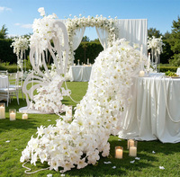 Centre de table floral en polyester, style cascade de lys blancs simulés, durable et de haute qualité, marque FYN transfrontalière, pour mariage