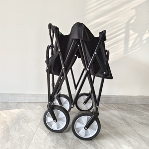 Carrito de Jardín Plegable, Portátil, Resistente, de Acero y Aluminio, con Cuatro Ruedas Bloqueables y Apilable, Ideal para Compras y Herramientas - Product Image 6