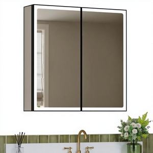 Améliorez votre salle de bain moderne avec un meuble mural rectangulaire en aluminium à LED, éclairage doux, technologie anti-buée, généreux - Product Image 1