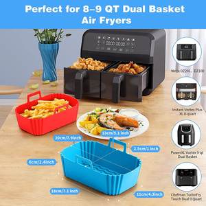 Rectangle Heat-Resistant <b>Silicone</b> <b>Air</b> <b>Fryer</b> Liners Non-Stick Pot <b>Basket</b> <b>for</b> <b>Air</b> <b>Fryer</b> Baking & Pastry Tools - Product Image 3