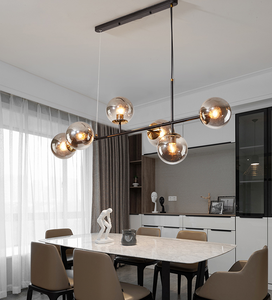 6 teste di oro pendente della sfera di vetro lampada a sospensione moderna tavolo da pranzo bar lampadari - Product Image 4