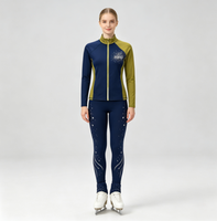 Ensemble veste et pantalon d'entraînement de patinage artistique pour adultes et filles - Tenue de danse et d'entraînement de patinage pour enfants