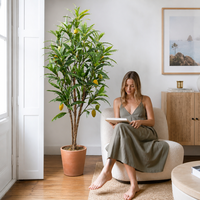 Arbre à mangues artificiel réaliste OEM ODM avec plantes fruitières artificielles pour la décoration intérieure et extérieure de bureaux, vérandas et cours – Vente en gros
