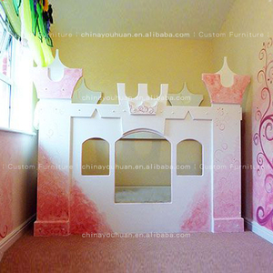 <span class=keywords><strong>Lit</strong></span> de princesse avec design thème château pour enfants, <span class=keywords><strong>lit</strong></span> simple pour chambre de filles, <span class=keywords><strong>lit</strong></span> base secrète, personnalisation complète pour chambre d'enfants - Product Image 1