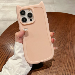 Dễ Thương Mềm TPU Silicone Chống Sốc Trường Hợp Điện Thoại Với Mèo Tai Thiết Kế Sang Trọng Cho 11 12 13 14 15 Pro Max Cộng Với - Product Image 1