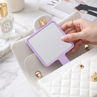 Miroir de maquillage portable carré, miroir de poche compact