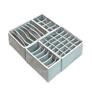 Multi-compartment underwear <b>storage</b> <b>box</b>, <b>drawer</b>-style foldable fabric organizer, household compartment sock organizer. - Product Image 2