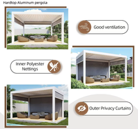 Pergola motorisée en aluminium imperméable avec écran pour terrasse et balcon - Gazebo bioclimatique rétractable pour extérieur