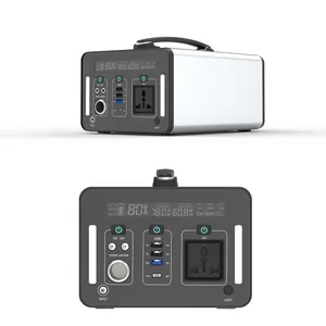 快速充电锂Lifepo4便携式太阳能发电机500W 1000W带太阳能电池板的野营发电站