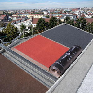 Thời tiết kháng cháy SBS ứng dụng sửa đổi bitum 3mm/4mm nhựa đường CuộN lợp hạt màu đỏ bề mặt CE chứng nhận 5 năm - Product Image 1