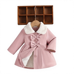 Lässige, einreihige, atmungsaktive Fleecejacke mit Schleife für Babymädchen aus 100 % Polyester - Product Image 1