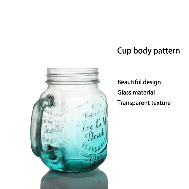 Square 16oz Glass Mason Jar with Handles, Great for Wholesale Orders