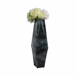 Vaso in Ceramica Scolpito, Forma Verticale Angolare, Vaso Decorativo Sottile per Fiori, per Soggiorno e Arredamento Casa - Product Image 2