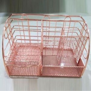 Organizador de Escritorio Metálico Multiusos en Oro Rosa, Soporte para Bolígrafos y Teléfono, Organizador de Escritorio de Malla, ¡Gran Venta! - Product Image 4