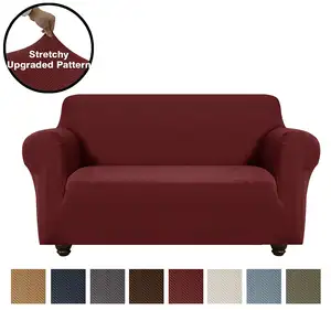Бордовый спандекс эластичный Водонепроницаемый Эластичный универсальный набор чехла для дивана высокого качества пользовательский размер 1 3-местный модный Декор
