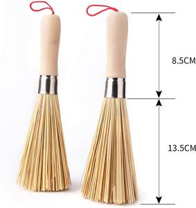 แปรงทำความสะอาดด้ามไม้ธรรมชาติแปรงล้างจานสำหรับกระทะและหม้อพลาสติกสำหรับใช้ในบ้านโลโก้ OEM - Product Image 2