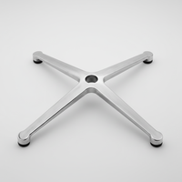 Base de chaise pivotante de bureau en alliage d'aluminium robuste de style moderne en forme de X pour la maison, le bureau, l'hôpital, la chambre, le salon et l'hôtel