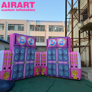 Pantalla Inflable en Forma de L Personalizada, Estilo Hip Hop de <span class=keywords><strong>los</strong></span> <span class=keywords><strong>90</strong></span>, Telón de Fondo Inflable con Forma de Radio para Decoración de Fiestas y Conciertos - Product Image 3