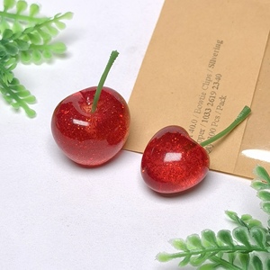 100 Pezzi di Ciliegie Artificiali Ornamentali Rosse Glitterate, Modello Realistico di Frutta per Decorazioni Domestiche, Feste e Festività - Product Image 2