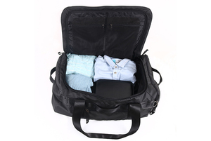 Mochila de Viaje 3 en 1 Ligera y Resistente de Color Negro, Bolsa de Lona Multifuncional Personalizada para <span class=keywords><strong>Viajes</strong></span> al Aire Libre y Gimnasio - Product Image 6
