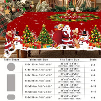 Nappe de Noël en gros rouge Père Noël Bonhomme de neige pour sapin de Noël, housse de table de Noël, prix d'usine
