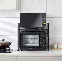 Comptoir de cuisine 2 niveaux télescopique réglable bouteille d'assaisonnement micro-ondes support de four supports de rangement et supports