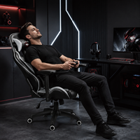 Chaise de bureau gaming AOR ergonomique à dossier haut, chaise de course réglable et inclinable en cuir PU avec éclairage LED RGB rafraîchissant – Direct Usine