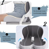 Coussin de siège en mousse à mémoire de forme avec support dorsal, coussin ergonomique pour chaise de bureau, étudiant et soutien lombaire pour voiture