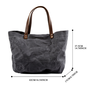 Fashionable women's <b>waterproof</b> wax printed canvas handbag, women's handbag, large capacity shopping <b>bag</b>, travel shoulder <b>bag</b> - Product Image 6