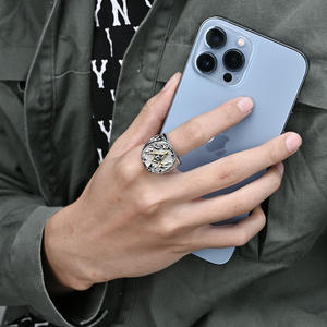 Bague pour homme en acier inoxydable plaqué or vintage, maçonnique, avec signet maçonnique de maître - Product Image 6