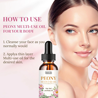 Huile multi-usages à la pivoine, huile essentielle parfumée pour peaux sèches, cuir chevelu, ongles, visage, corps et cheveux, marque privée