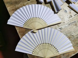 Nuevo Producto: Abanicos Plegables de Bambú Estilo Japonés Blancos para Decoración de Bodas de Verano - Product Image 5