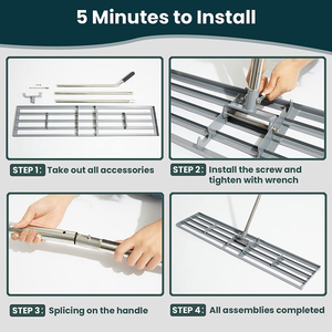 JH-Mech Outil de nivellement de pelouse Râteau de nivellement de pelouse en acier galvanisé multifonctionnel de 17 pouces pour cours de pelouse - Product Image 6