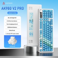 Teclado Mecánico Ajazz AK980 V2 Pro 98% Tri-Modo con Interruptores Intercambiables en Caliente, Pantalla TFT de 8K Hz y 10000 mAh para Juegos de PC