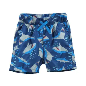 Children's Beach Trunks Boys Dinosaur Shark Print Swim Shorts