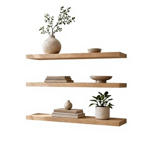 Wooden <b>Wall</b> <b>Shelf</b> Organizer Floating Storage Rack Modern Design Handmade Double Tier Durable <b>Wall</b> <b>Mounted</b> Living Room Storage - Product Image 1