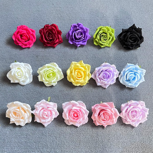 Cabezas de Rosas Artificiales DIY de Plástico y Tela para Accesorios de Boda, Horquillas, Coronas Florales y Decoraciones - Product Image 2
