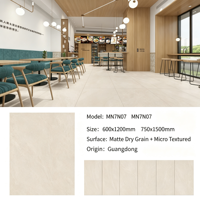 Carrelage de sol en porcelaine mat antidérapant imitation brique moderne de luxe, grain sec, 600*1200, pour la décoration de la maison, de la villa et des pièces.