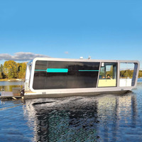 Maison flottante de luxe sur ponton, personnalisée, pour excursions et fêtes, hôtel flottant moderne avec cuisine et salle de bain, à vendre