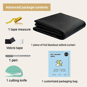 Bedroom <strong>Blackout</strong> <strong>Blinds</strong> Portable No Drill Easy Cut to Size for Home <strong>Travel</strong> Black <strong>Blackout</strong> Curtains - Product Image 6