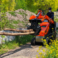 Mini-chargeuse compacte Derette XC1100, 25 ch, moteur diesel Kubota, pour accessoires de grappin rotatif pour bois