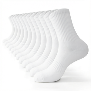 White Ankle <b>Socks</b> 100% Cotton Breathable Solid <b>Color</b> Daily Wear Casual <b>Socks</b> for Adults Summer Standard Thickness Knitted - Product Image 1