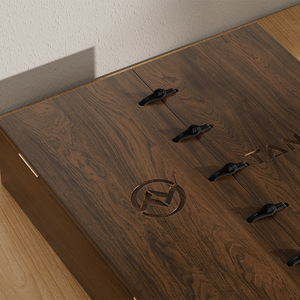 Wooden Clothing <b>Storage</b> Box Rectangle 6 In High Engraved Design For Gift Use <b>Clothes</b> Organizer - Product Image 2