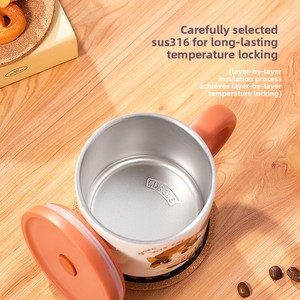 Taza de Café de Acero Inoxidable de Doble Pared al por Mayor con Diseños de <span class=keywords><strong>Gatos</strong></span>, Taza Aislada Portátil para Uso en el Hogar y la Oficina, Estilo Minimalista - Product Image 4